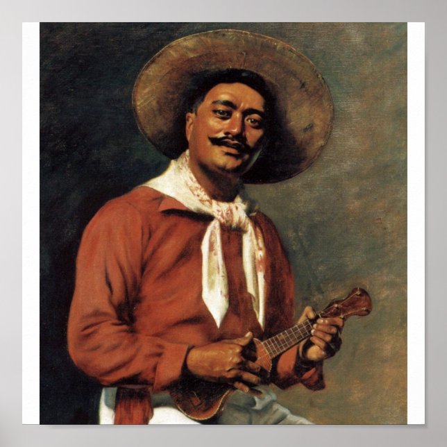 Hawaiianischer Troubadour, Öl auf Leinwand Poster (Vorne)