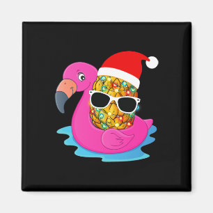 Hawaiianischer Weihnachten im Juli Flamingo Ananas Magnet