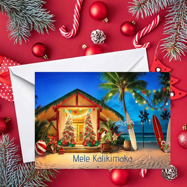Hawaiianischer Weihnachtsbungalow am Strand Karte (Von Creator hochgeladen)