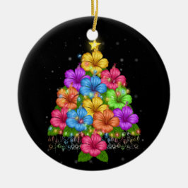 Hawaiianischer WeihnachtsHibiskus Blume Tree Hawai Keramik Ornament