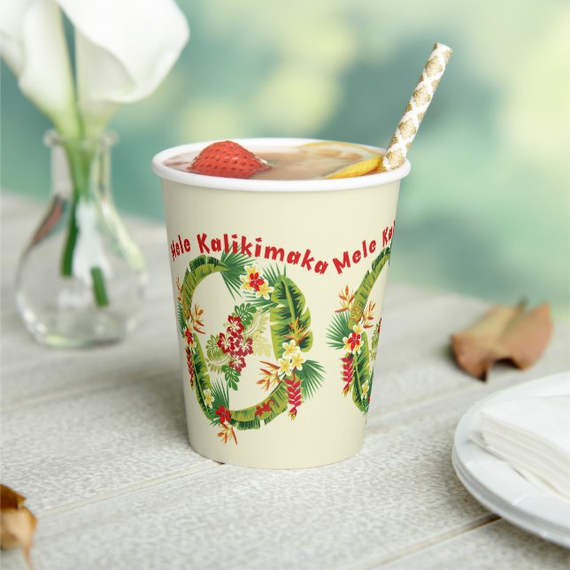 Hawaiianischer Weihnachtskranz-Cup Pappbecher (In Situ)