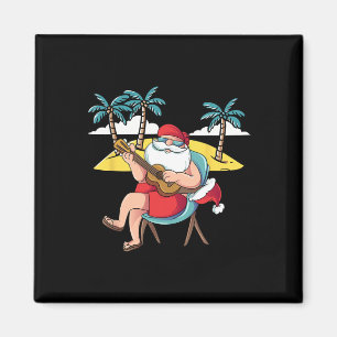 Hawaiianischer Weihnachtsmann Hawaian Gitarre Weih Magnet