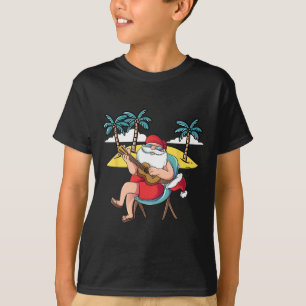 Hawaiianischer Weihnachtsmann Hawaian Gitarre Weih T-Shirt