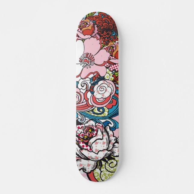 Hawaiianisches Blumenskateboard Skateboard (Vorne)