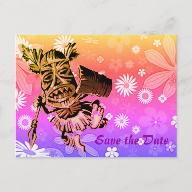 hawaiianisches Design Ankündigungspostkarte (Vorderseite)