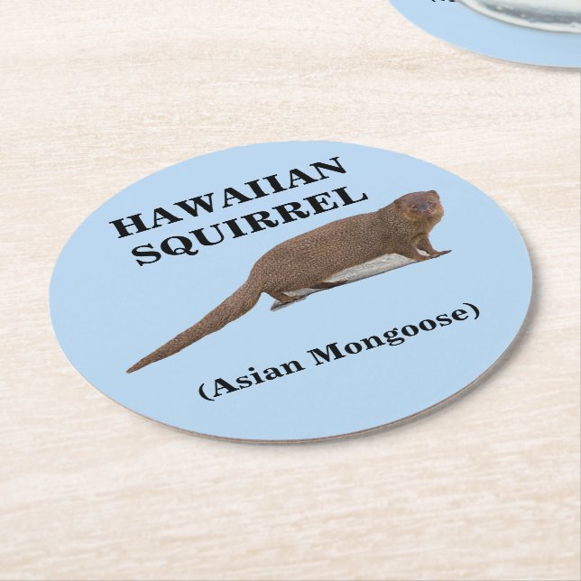 Hawaiianisches Eichhörnchen (Asiatische Mongolei)  Runder Pappuntersetzer (Angewinkelt)