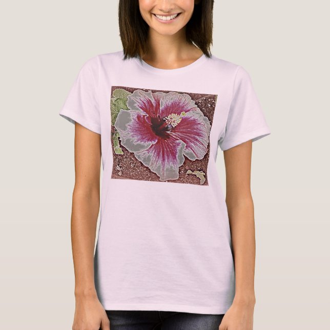 Hawaiianisches Hibiskus-T-Shirt T-Shirt (Vorderseite)