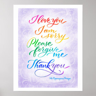 Hawaiianisches Ho' Oponopono Gebet Poster