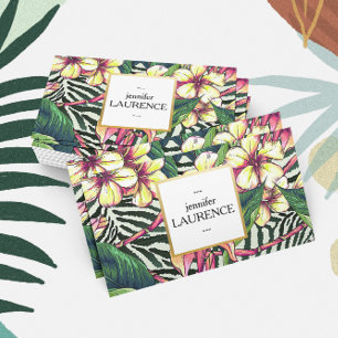 Hawaiianisches kühnes Plumeria Bright farbenfroh Visitenkarte