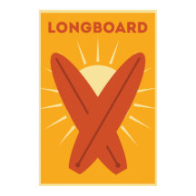 Hawaiianisches Longboard Surfboard Vintage Retro