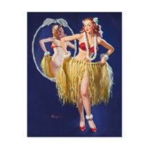 Hawaiianisches Mädchen Pin Up