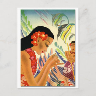 Hawaiianisches Mädchen Postkarte