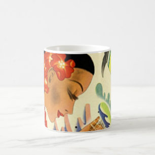 Hawaiianisches Mädchen Vintage Poster Tasse
