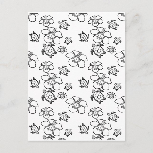 Hawaiianisches Muster Erwachsenenfarbkarte Postkarte (Vorderseite)
