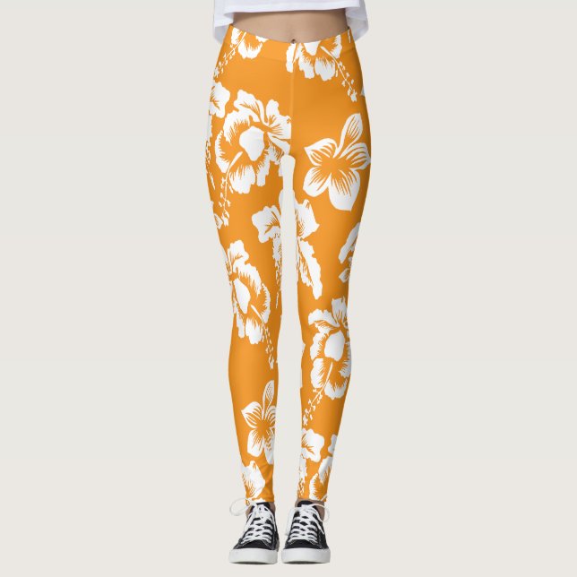 Hawaiianisches Muster Leggings (Vorderseite)