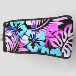 Hawaiianisches Muster Tropisches Pink Aqua Blau Golf Headcover