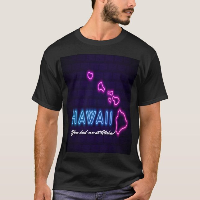 Hawaiianisches Neondesign T-Shirt (Vorderseite)