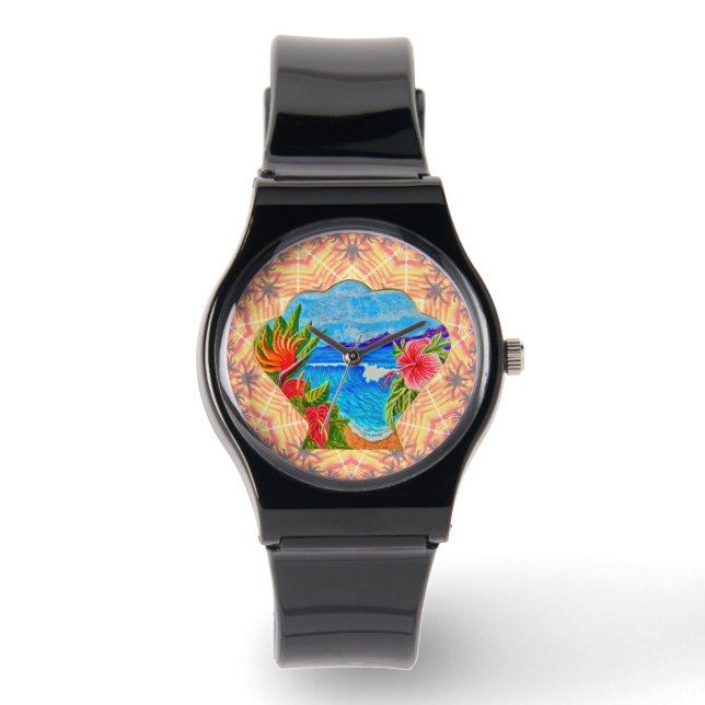 Hawaiianisches Paradies Armbanduhr (Vorderseite)