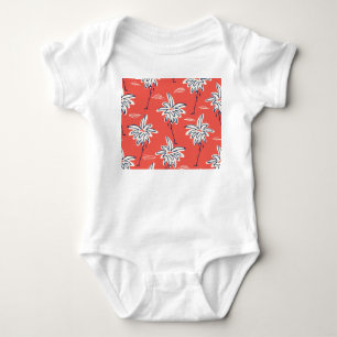 Hawaiianisches Shirt, doodle Palmen Muster. Baby Strampler