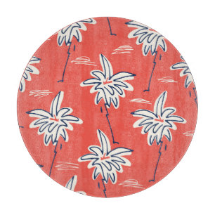 Hawaiianisches Strandhemd, Doodle-Palmenmuster. Schneidebrett
