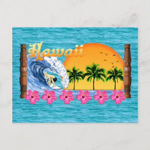 Hawaiianisches Surfen Postkarte