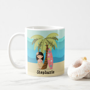 Hawaiianisches Surfer-Mädchen Kaffeetasse