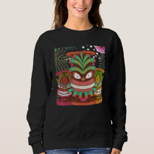 Hawaiianisches Totem Polynesische Tiki-Maske Statu Sweatshirt