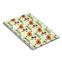 Hawaiianisches Tropenfrucht-Muster-Cream-Notizbuch
