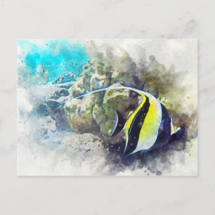 Hawaiianisches tropisches Fischwasser - maurisches Postkarte