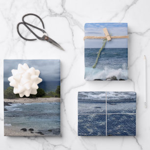 Hawaiianisches tropisches Paradies Ozean-Landschaf Geschenkpapier Set