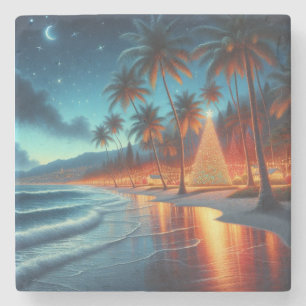 Hawaiianisches/tropisches Weihnachten Steinuntersetzer