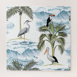 Hawaiianisches Vintage-Blumenmuster für den Sommer Puzzle