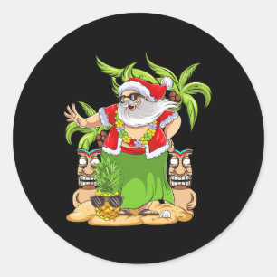 Hawaiianisches Weihnachts-Meile-Kalikimaka-Hula-Ta Runder Aufkleber