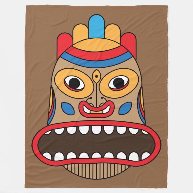 Hawaiiantiki Fleecedecke (Vorderseite)