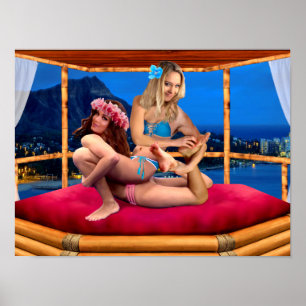 HAWAIIISCHES FANTASY RINGEN POSTER