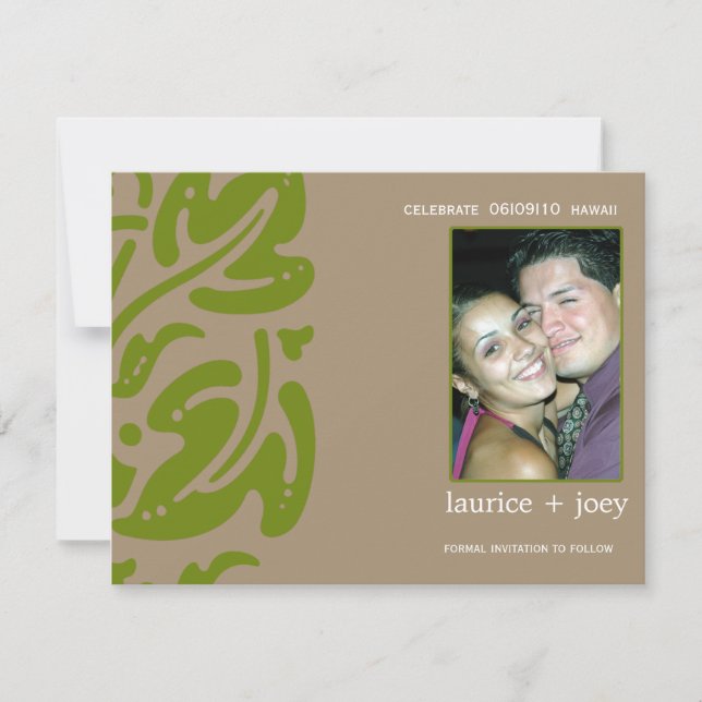 Hawaiin - Save the Date - Green (Vorderseite)