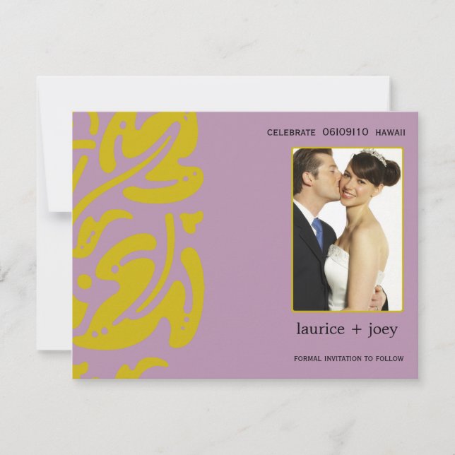 Hawaiin - Save the Date - lila (Vorderseite)