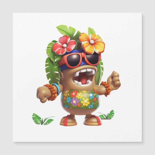 Hawaiin Shirt Typ Magneteinladung (Vorderseite)