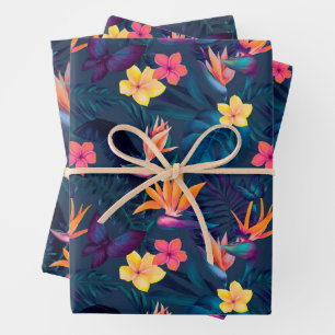 Hawaiin Sunset Glow: Der Vogel des Paradieses Geschenkpapier Set