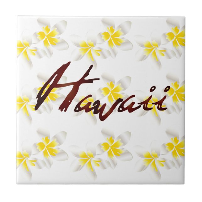 Hawaiiplumeria-Blumen Fliese (Vorderseite)