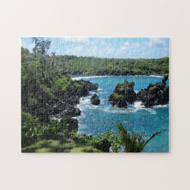 Hawaiis schwarzer Sandstrand Puzzle (Horizontal)