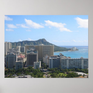 Hawaii's Waikiki und Diamond Head Poster