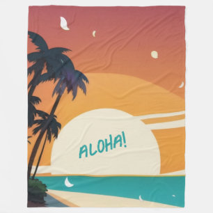 Hawaiisch/Aloha/Tropical/Strand Fleecedecke