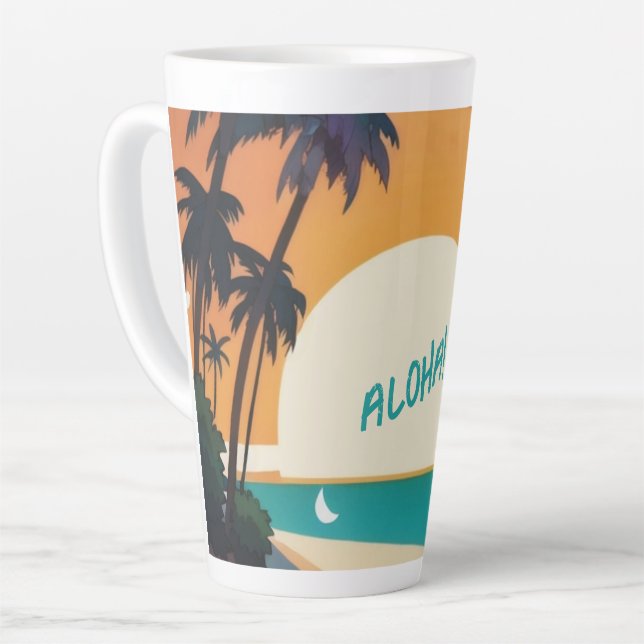 Hawaiisch/Aloha/Tropical/Strand Milchtasse (Linke Ecke)