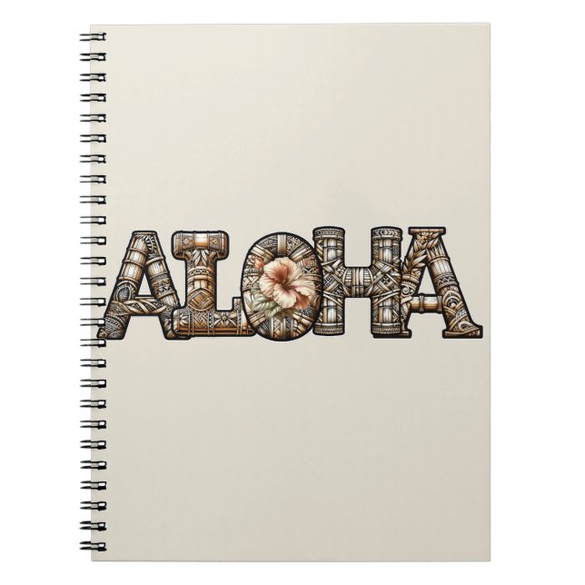 Hawaiisch-Polynesischer Aloha Bamboo Look Notizblock (Vorderseite)