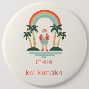 Hawaiisch/Regenbogen/Palmen Santa Button
