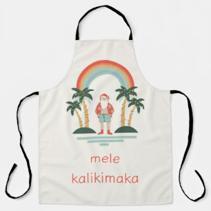 Hawaiisch/Regenbogen/Palmen Santa Schürze