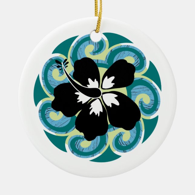 Hawaiische Blume Keramikornament (Vorne)