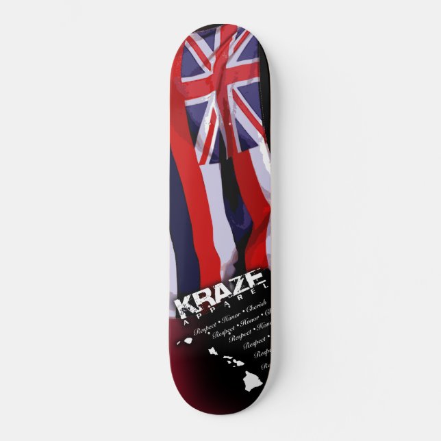 Hawaiische Flagge Skateboard (Vorderseite)