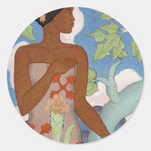 "Hawaiische Frau" - Arman Manookian Aufkleber